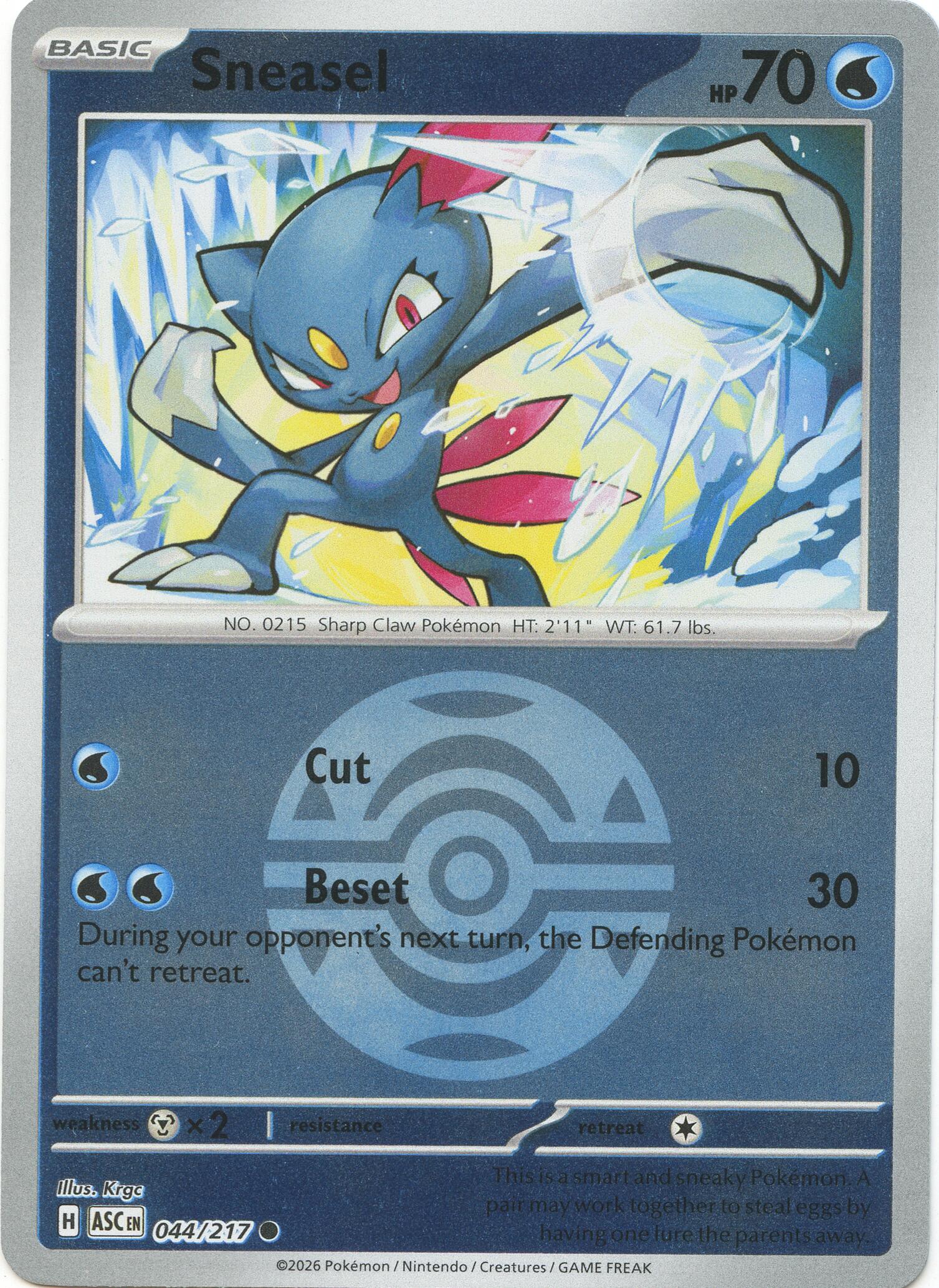Sneasel (044/217) (Dusk Ball) [Mega Evolution: Ascended Heroes] | L.A. Mood Comics and Games