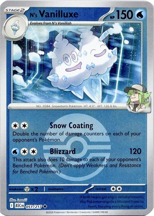 N's Vanilluxe (051/217) (Poke Ball) [Mega Evolution: Ascended Heroes] | L.A. Mood Comics and Games