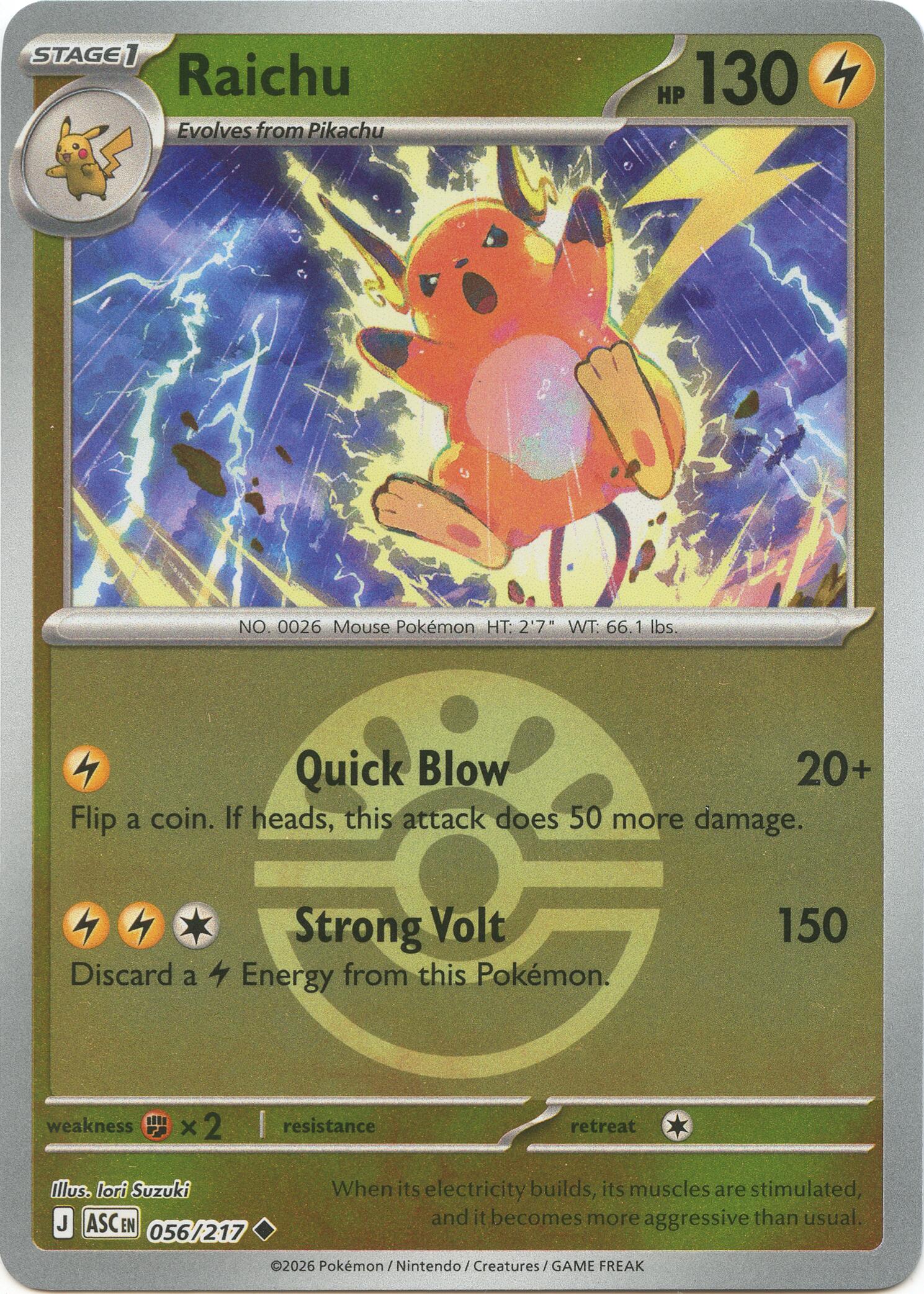 Raichu (056/217) (Friend Ball) [Mega Evolution: Ascended Heroes] | L.A. Mood Comics and Games