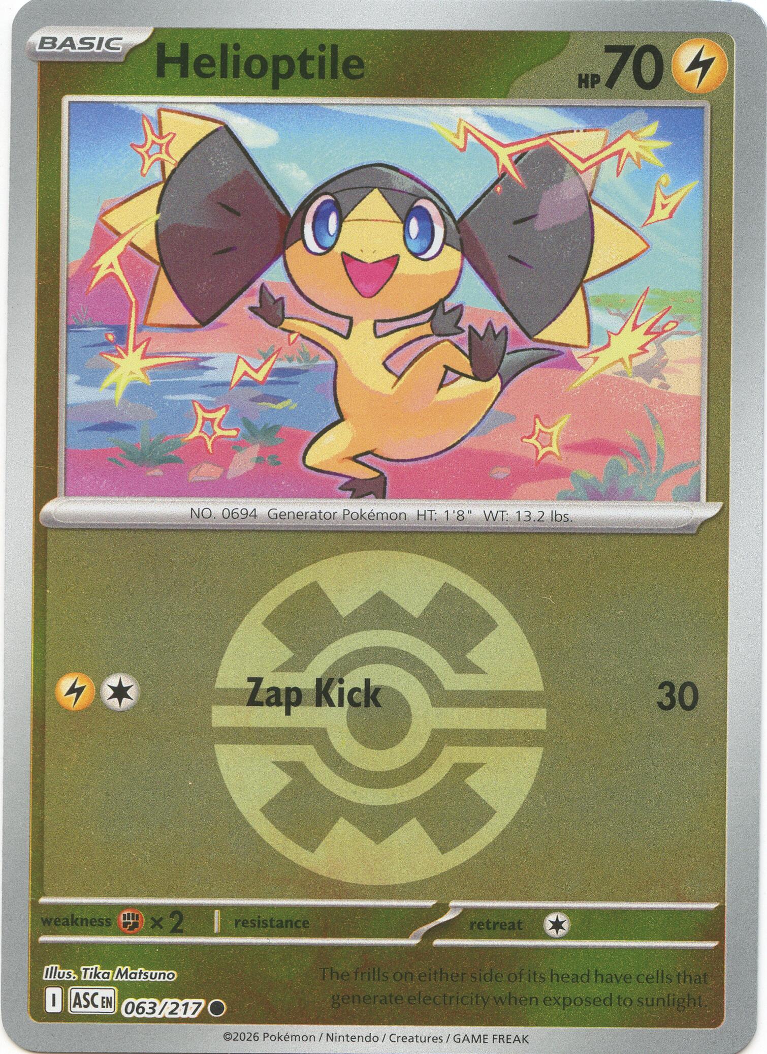 Helioptile (063/217) (Quick Ball) [Mega Evolution: Ascended Heroes] | L.A. Mood Comics and Games