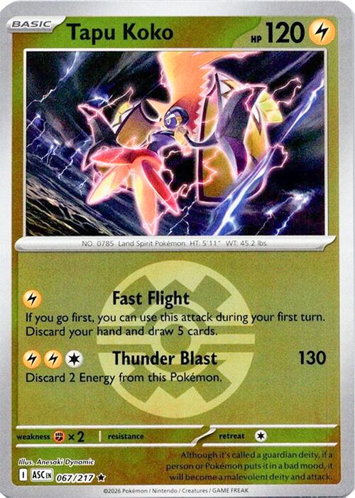 Tapu Koko (067/217) (Quick Ball) [Mega Evolution: Ascended Heroes] | L.A. Mood Comics and Games