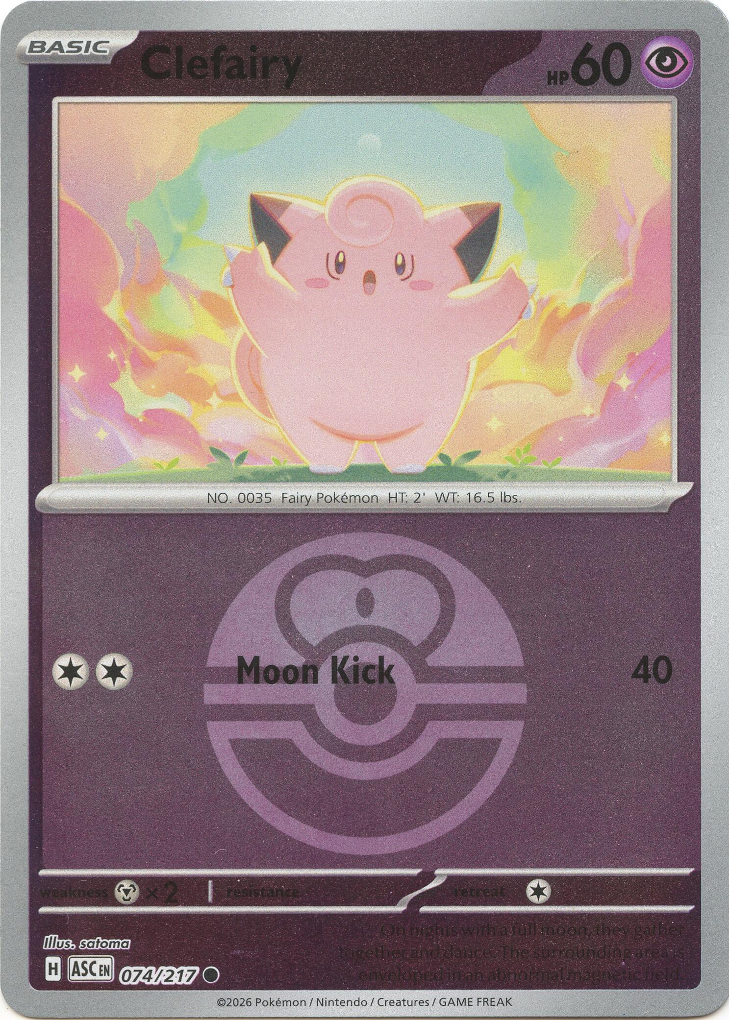 Clefairy (074/217) (Love Ball) [Mega Evolution: Ascended Heroes] | L.A. Mood Comics and Games