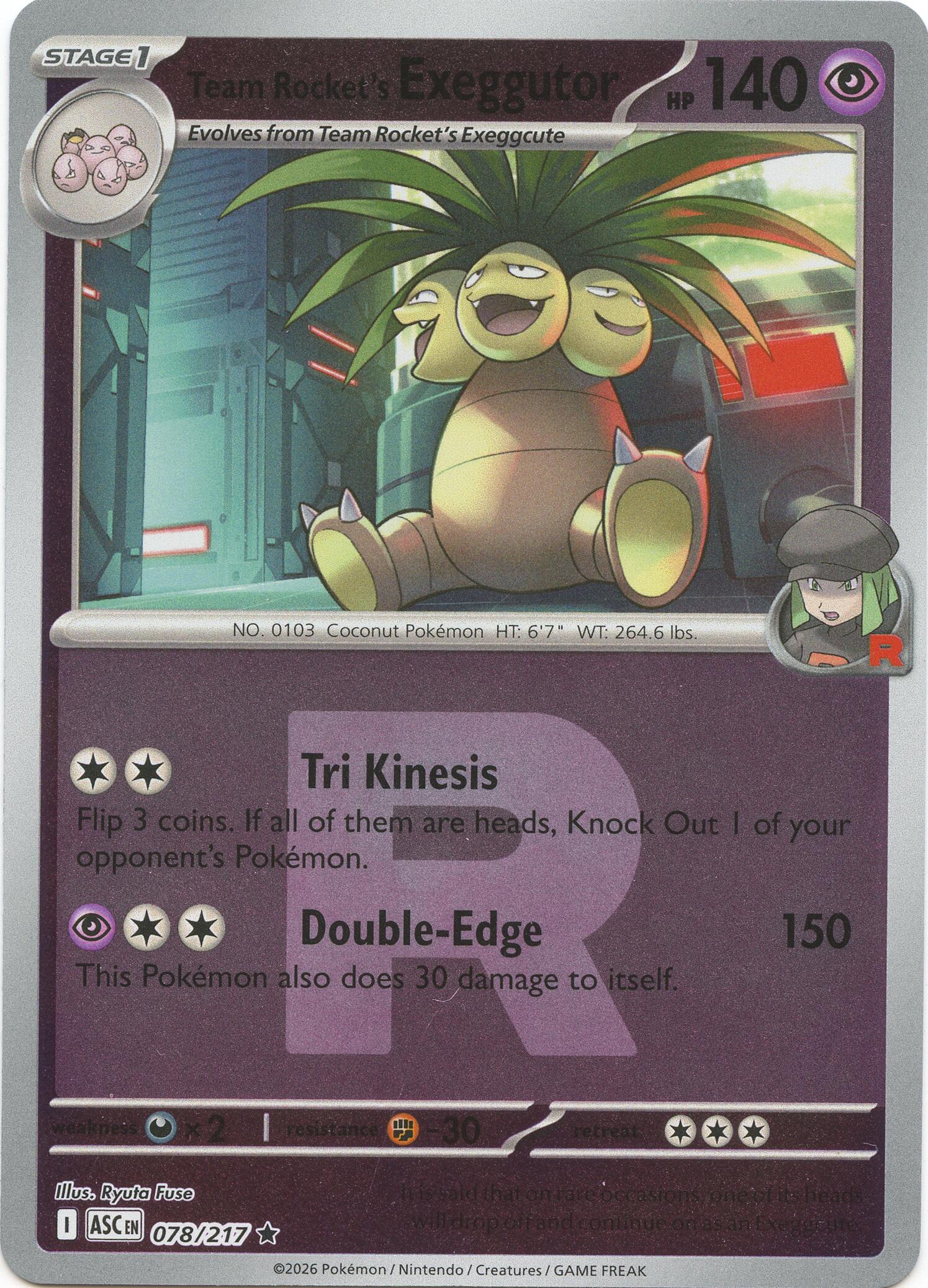 Team Rocket's Exeggutor (078/217) (Team Rocket) [Mega Evolution: Ascended Heroes] | L.A. Mood Comics and Games