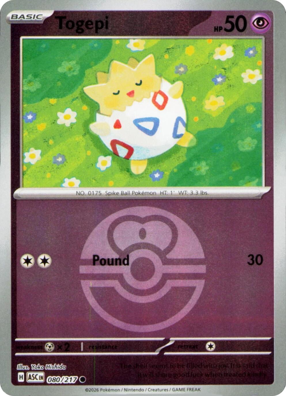 Togepi (080/217) (Love Ball) [Mega Evolution: Ascended Heroes] | L.A. Mood Comics and Games