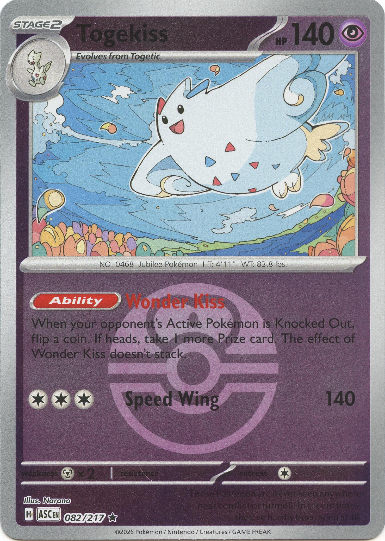 Togekiss (082/217) (Love Ball) [Mega Evolution: Ascended Heroes] | L.A. Mood Comics and Games