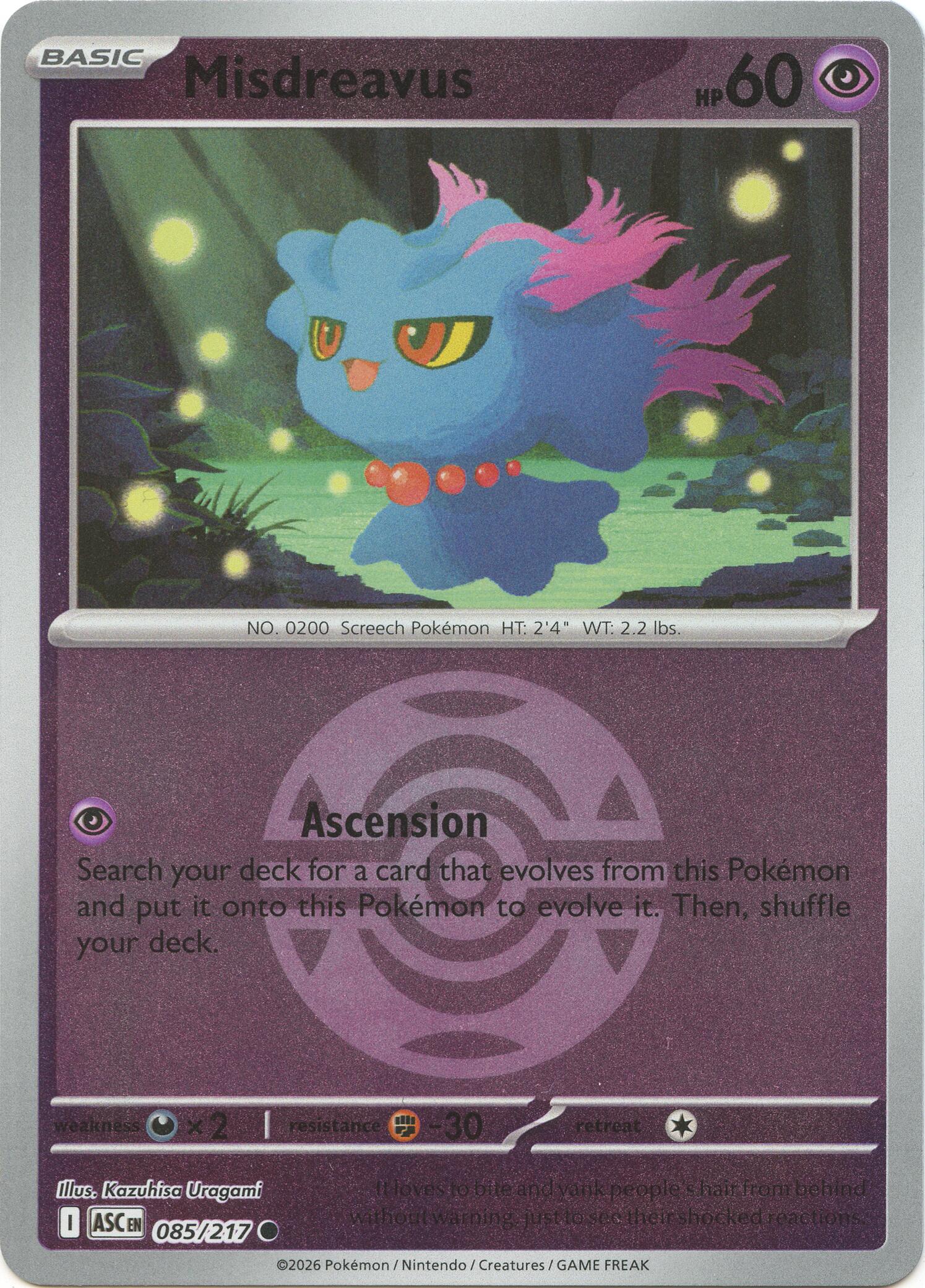 Misdreavus (085/217) (Dusk Ball) [Mega Evolution: Ascended Heroes] | L.A. Mood Comics and Games