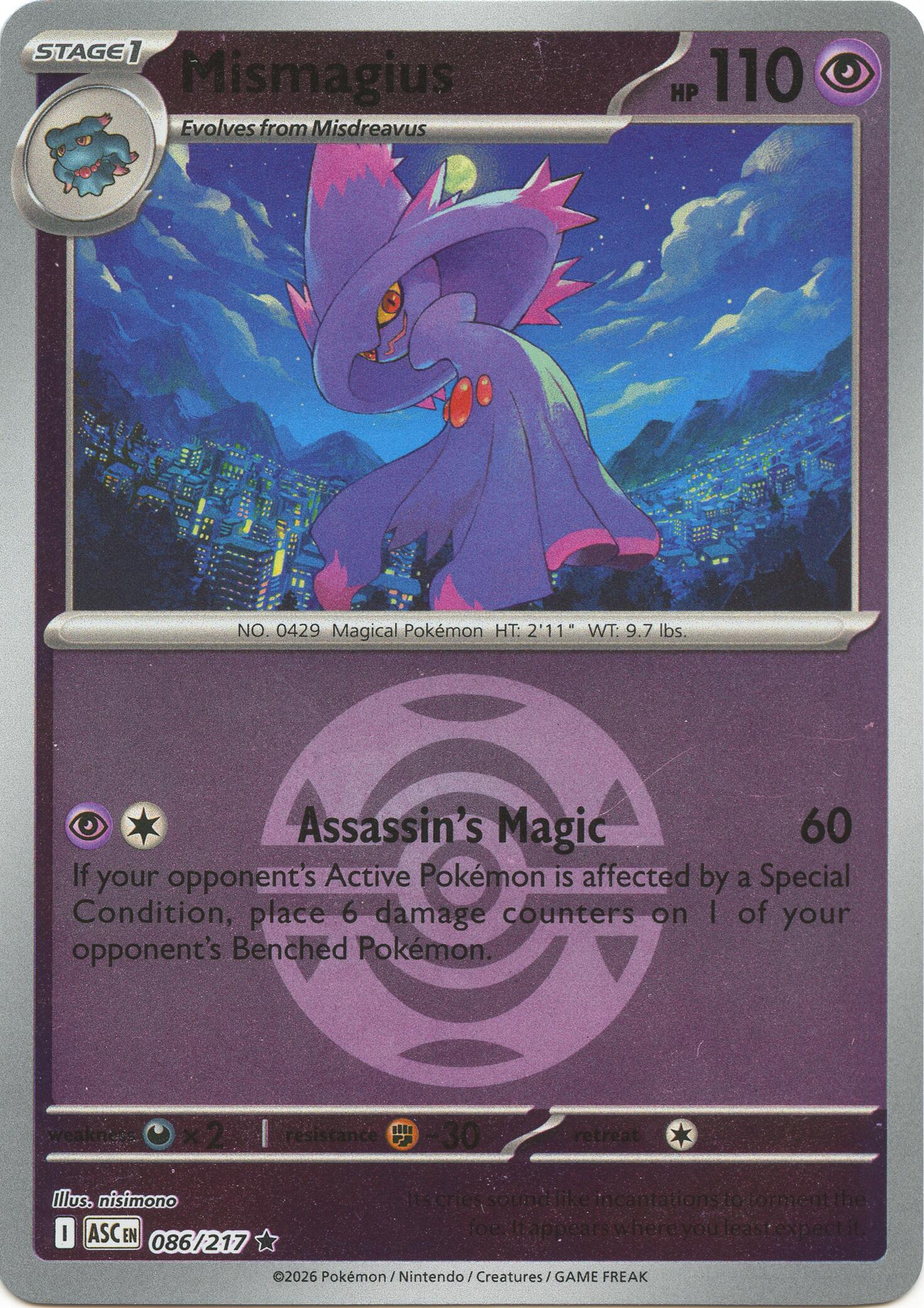Mismagius (086/217) (Dusk Ball) [Mega Evolution: Ascended Heroes] | L.A. Mood Comics and Games