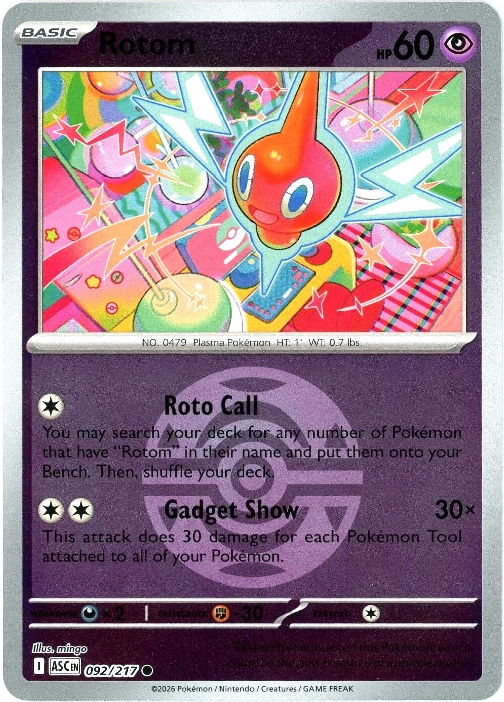 Rotom (092/217) (Dusk Ball) [Mega Evolution: Ascended Heroes] | L.A. Mood Comics and Games