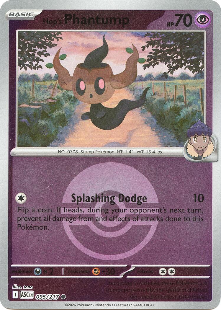 Hop's Phantump (095/217) (Poke Ball) [Mega Evolution: Ascended Heroes] | L.A. Mood Comics and Games