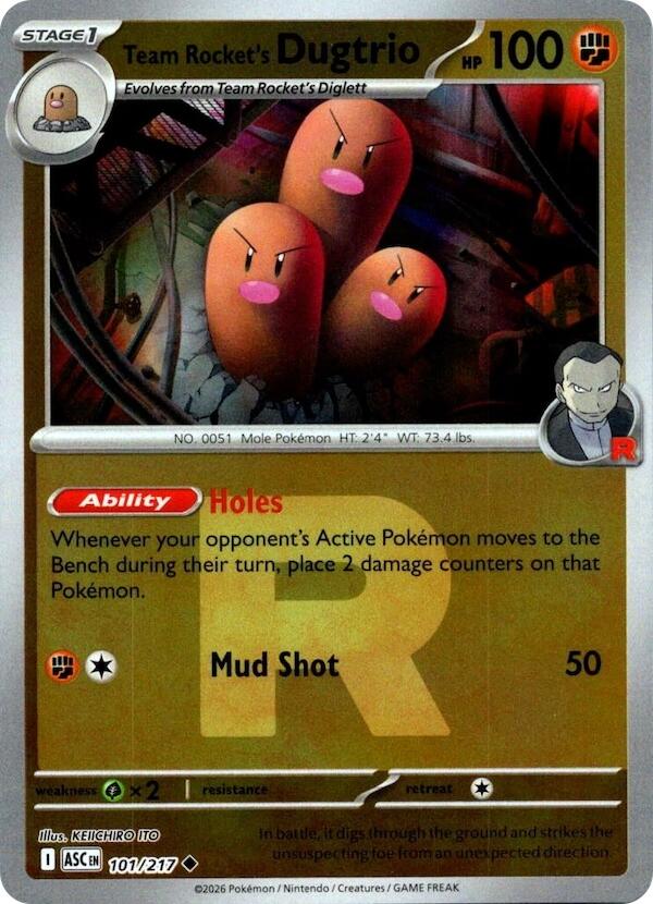 Team Rocket's Dugtrio (101/217) (Team Rocket) [Mega Evolution: Ascended Heroes] | L.A. Mood Comics and Games