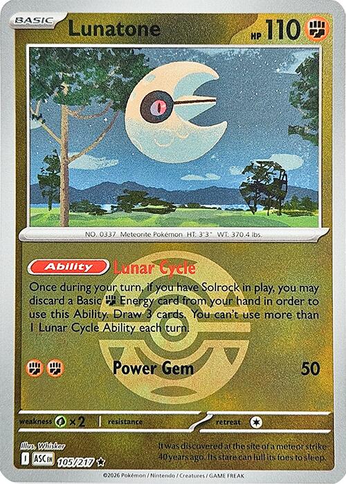 Lunatone (105/217) (Dusk Ball) [Mega Evolution: Ascended Heroes] | L.A. Mood Comics and Games