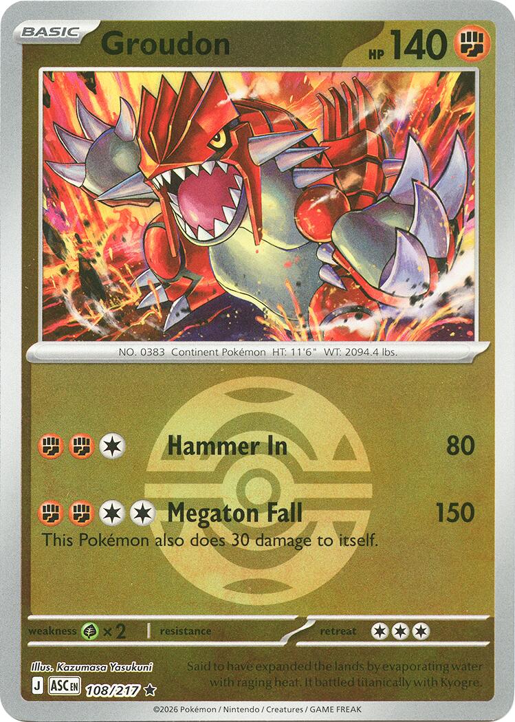 Groudon (108/217) (Dusk Ball) [Mega Evolution: Ascended Heroes] | L.A. Mood Comics and Games
