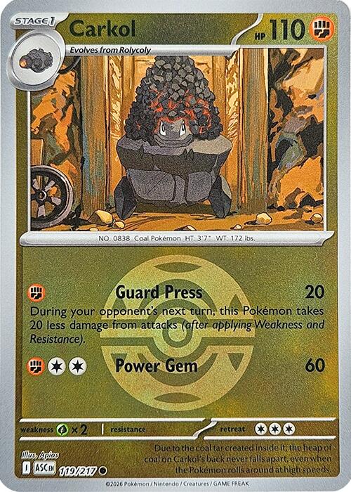 Carkol (119/217) (Dusk Ball) [Mega Evolution: Ascended Heroes] | L.A. Mood Comics and Games