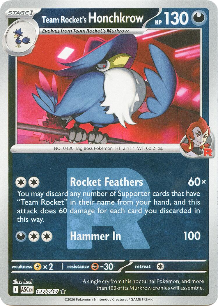 Team Rocket's Honchkrow (127/217) (Team Rocket) [Mega Evolution: Ascended Heroes] | L.A. Mood Comics and Games