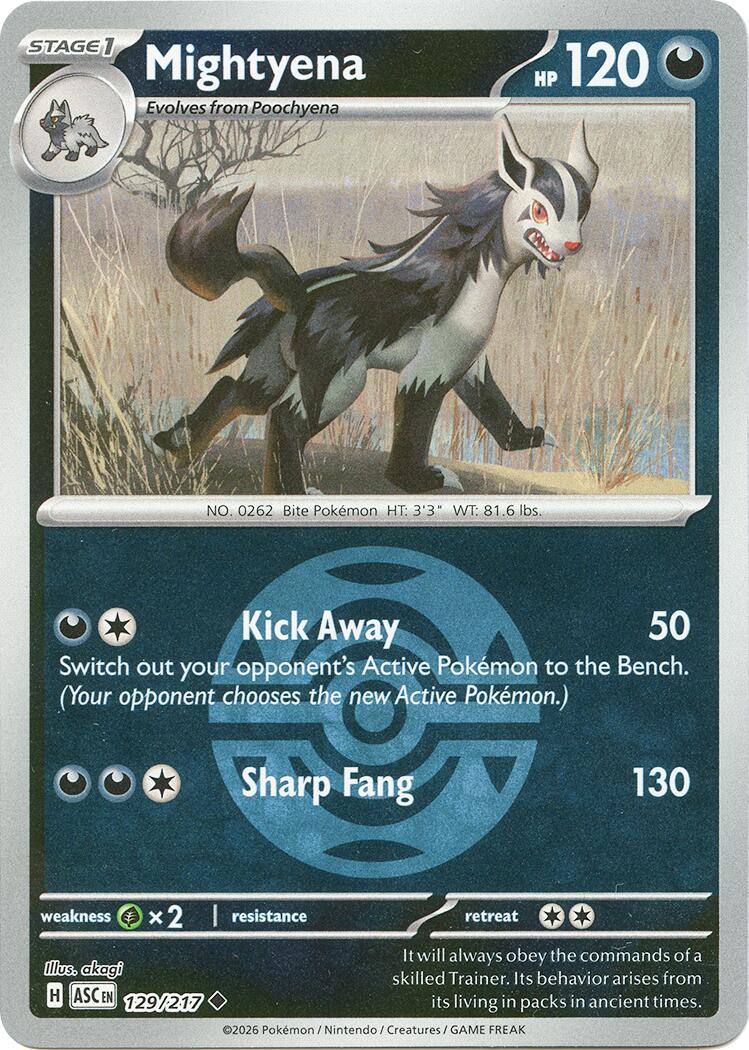 Mightyena (129/217) (Dusk Ball) [Mega Evolution: Ascended Heroes] | L.A. Mood Comics and Games