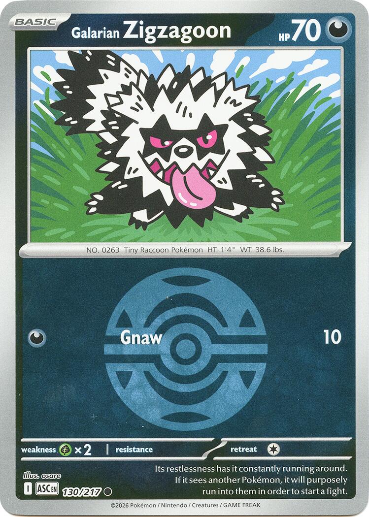 Galarian Zigzagoon (130/217) (Dusk Ball) [Mega Evolution: Ascended Heroes] | L.A. Mood Comics and Games