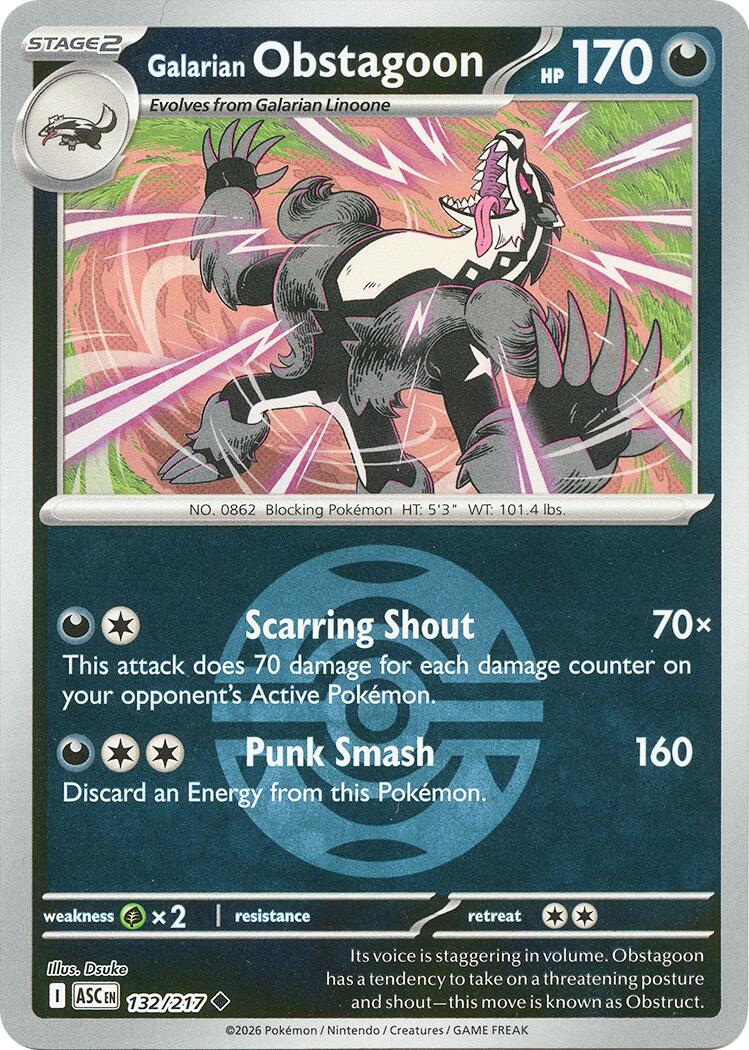 Galarian Obstagoon (132/217) (Dusk Ball) [Mega Evolution: Ascended Heroes] | L.A. Mood Comics and Games