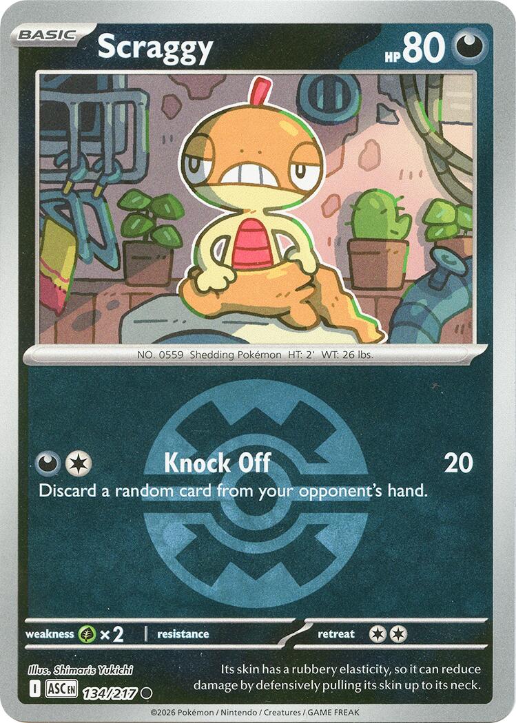 Scraggy (134/217) (Quick Ball) [Mega Evolution: Ascended Heroes] | L.A. Mood Comics and Games