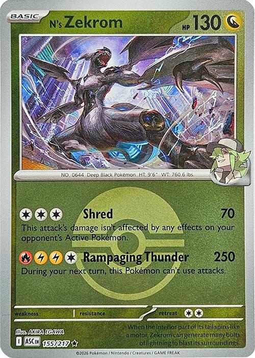 N's Zekrom (155/217) (Poke Ball) [Mega Evolution: Ascended Heroes] | L.A. Mood Comics and Games