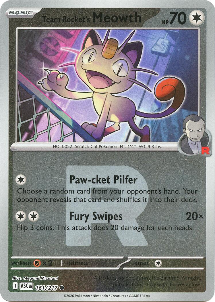 Team Rocket's Meowth (161/217) (Team Rocket) [Mega Evolution: Ascended Heroes] | L.A. Mood Comics and Games