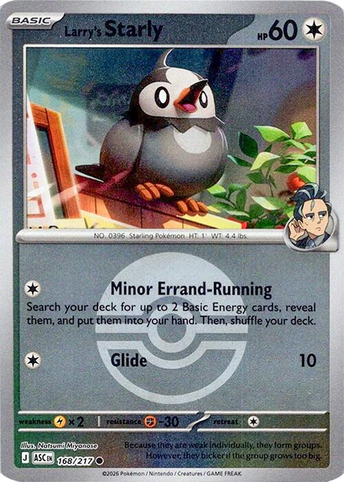 Larry's Starly (168/217) (Poke Ball) [Mega Evolution: Ascended Heroes] | L.A. Mood Comics and Games