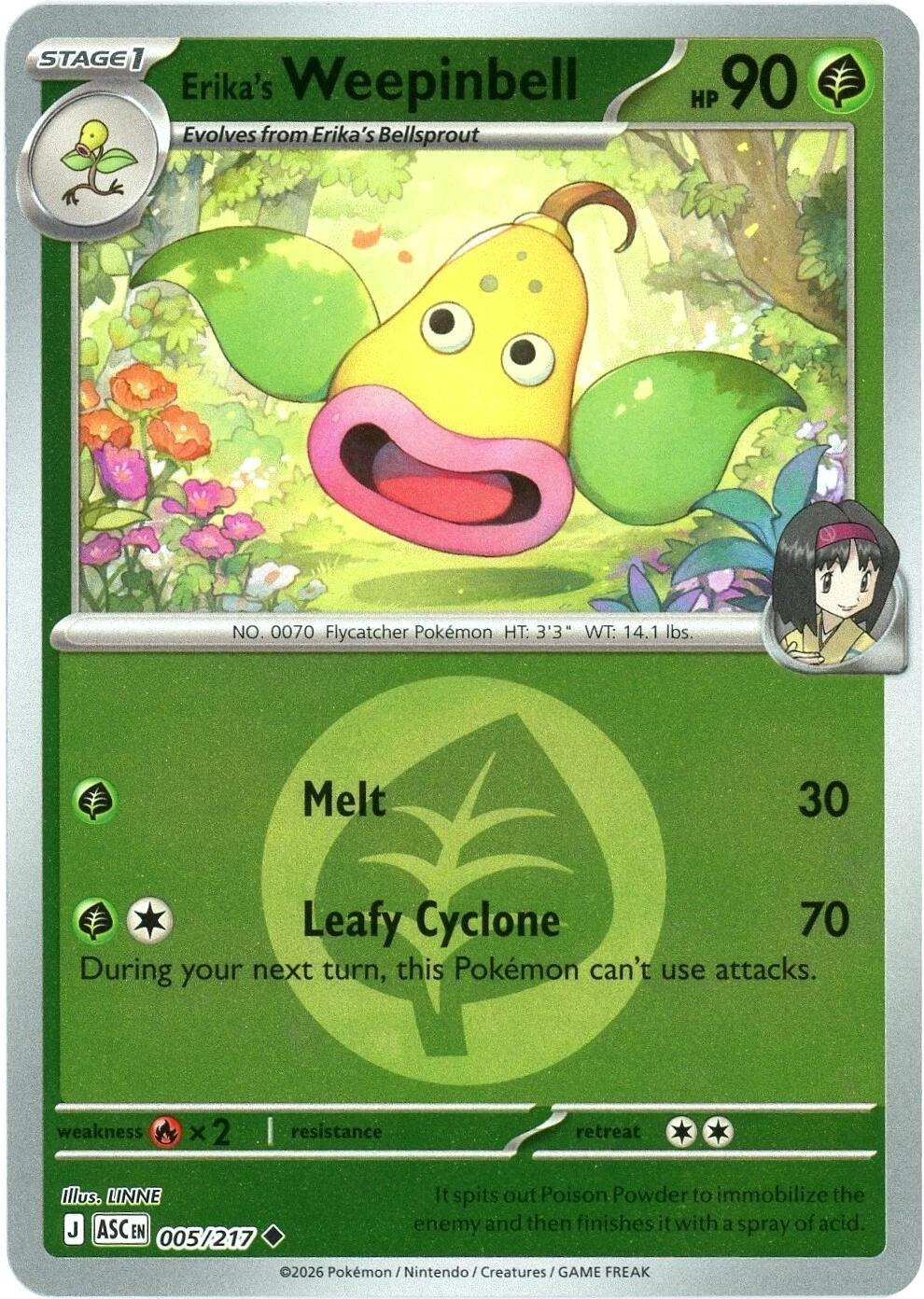 Erika's Weepinbell (005/217) (Energy Symbol Pattern) [Mega Evolution: Ascended Heroes] | L.A. Mood Comics and Games