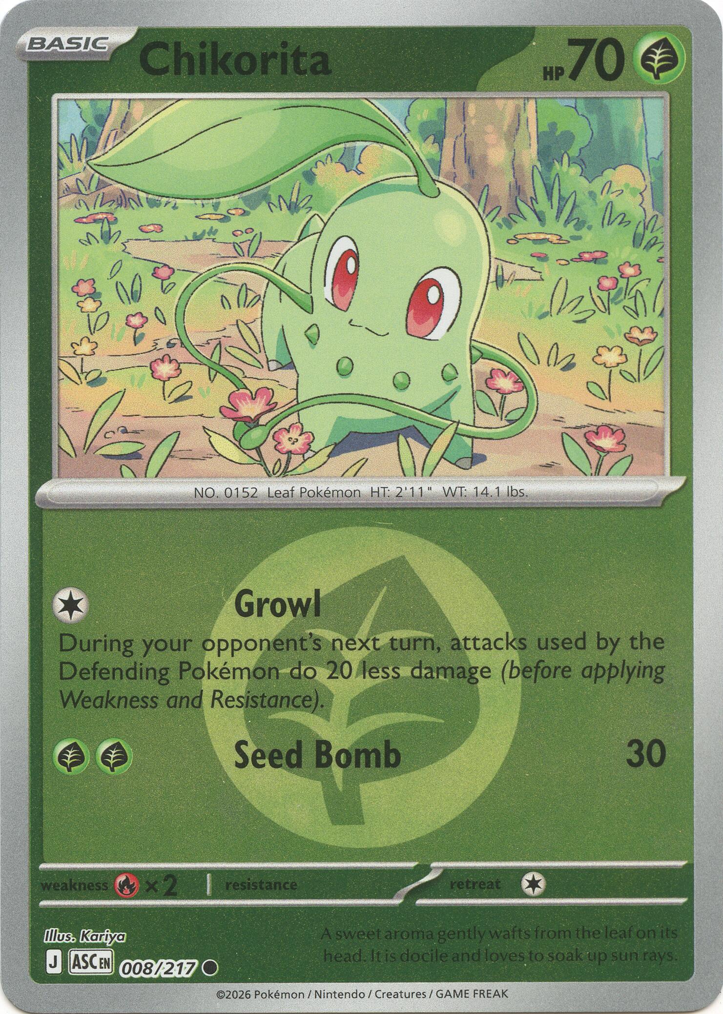 Chikorita (008/217) (Energy Symbol Pattern) [Mega Evolution: Ascended Heroes] | L.A. Mood Comics and Games