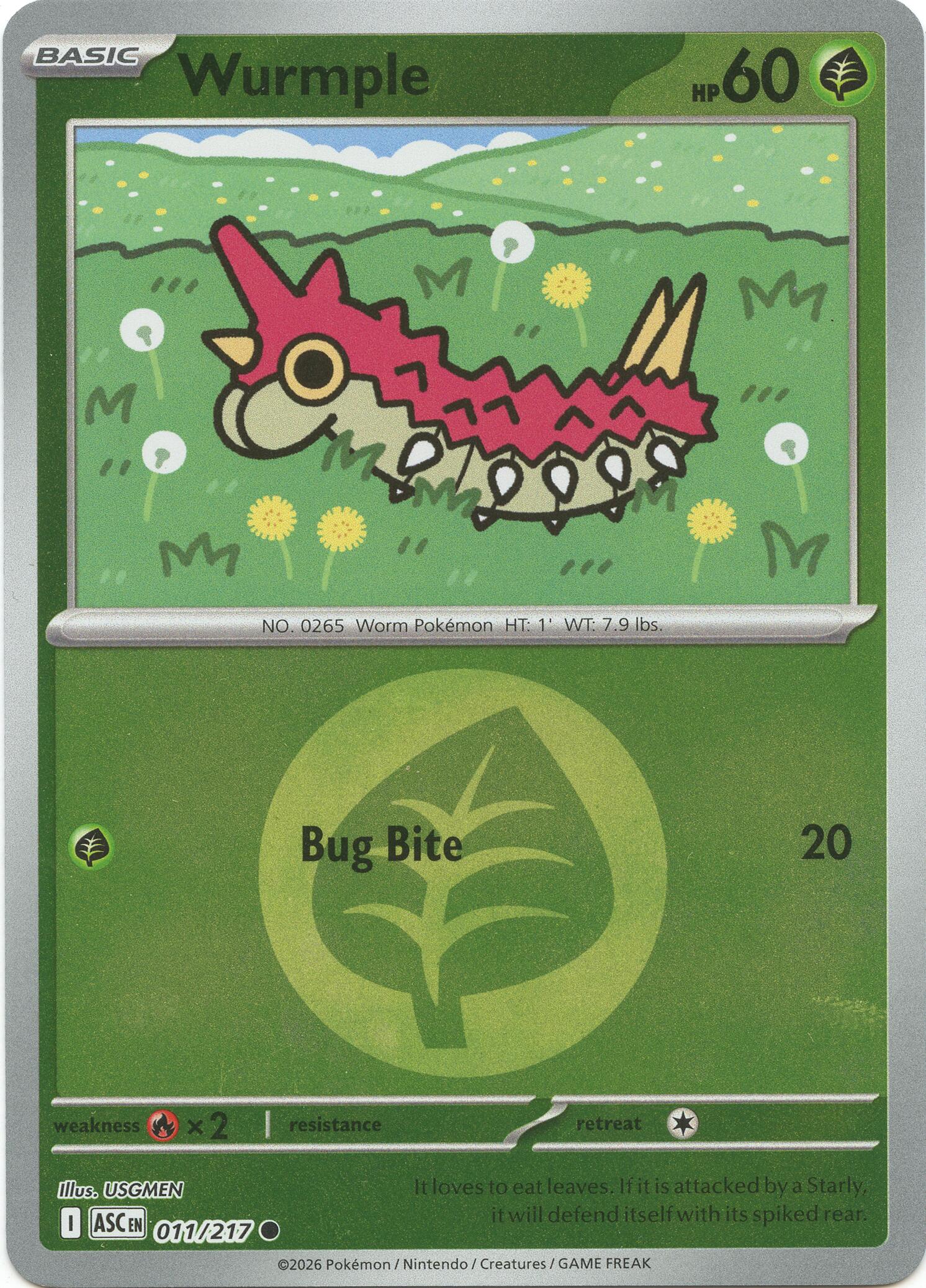 Wurmple (011/217) (Energy Symbol Pattern) [Mega Evolution: Ascended Heroes] | L.A. Mood Comics and Games