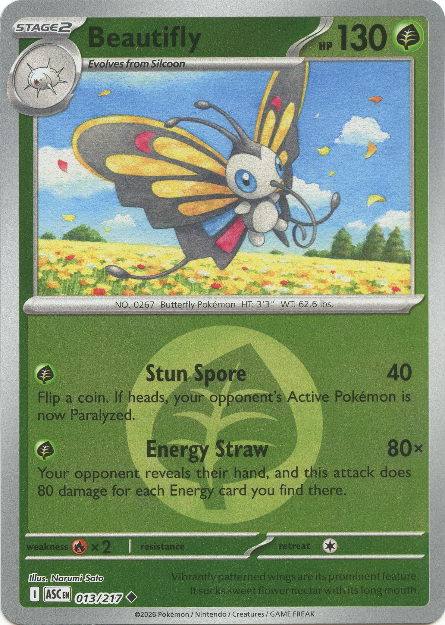 Beautifly (013/217) (Energy Symbol Pattern) [Mega Evolution: Ascended Heroes] | L.A. Mood Comics and Games