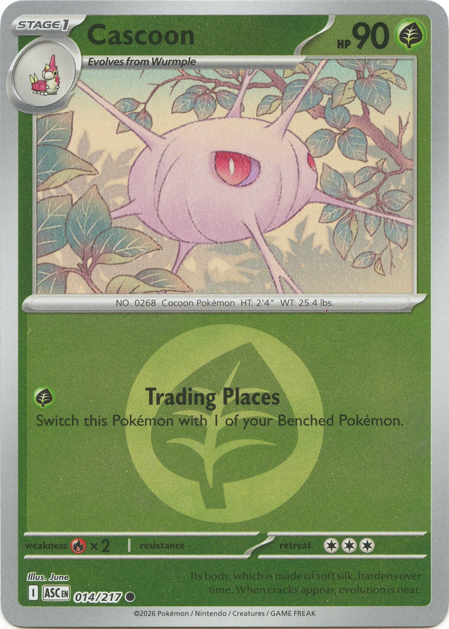 Cascoon (014/217) (Energy Symbol Pattern) [Mega Evolution: Ascended Heroes] | L.A. Mood Comics and Games