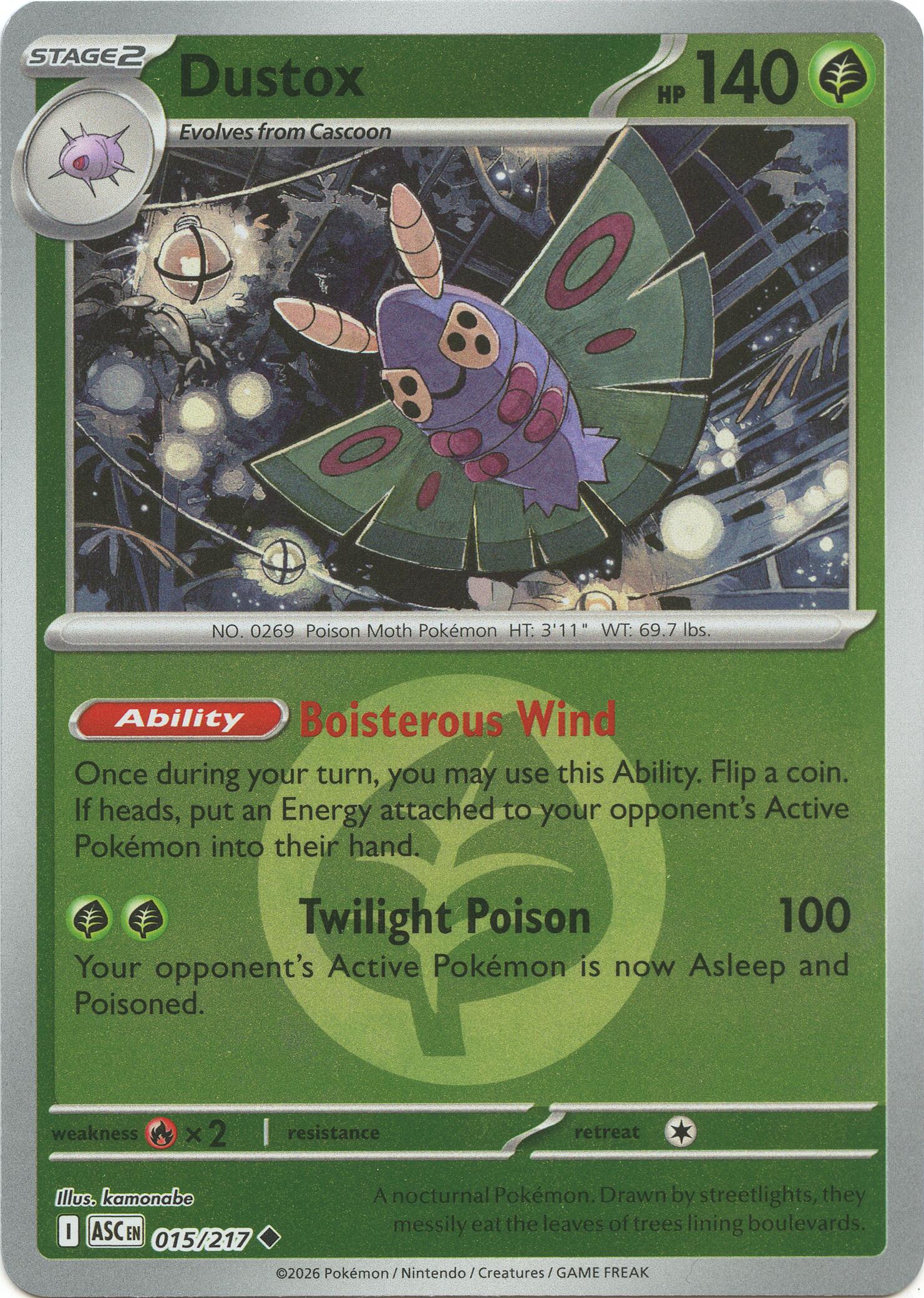 Dustox (015/217) (Energy Symbol Pattern) [Mega Evolution: Ascended Heroes] | L.A. Mood Comics and Games