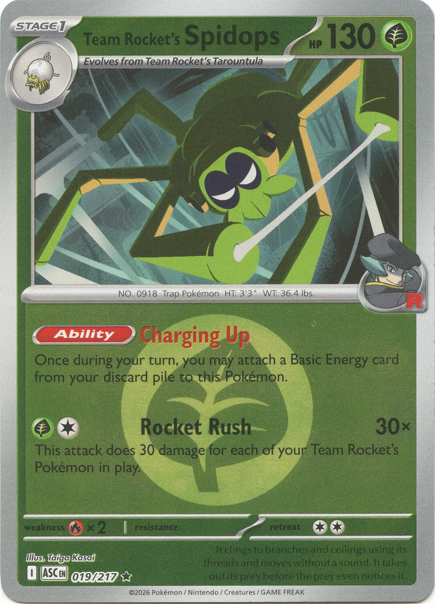 Team Rocket's Spidops (019/217) (Energy Symbol Pattern) [Mega Evolution: Ascended Heroes] | L.A. Mood Comics and Games