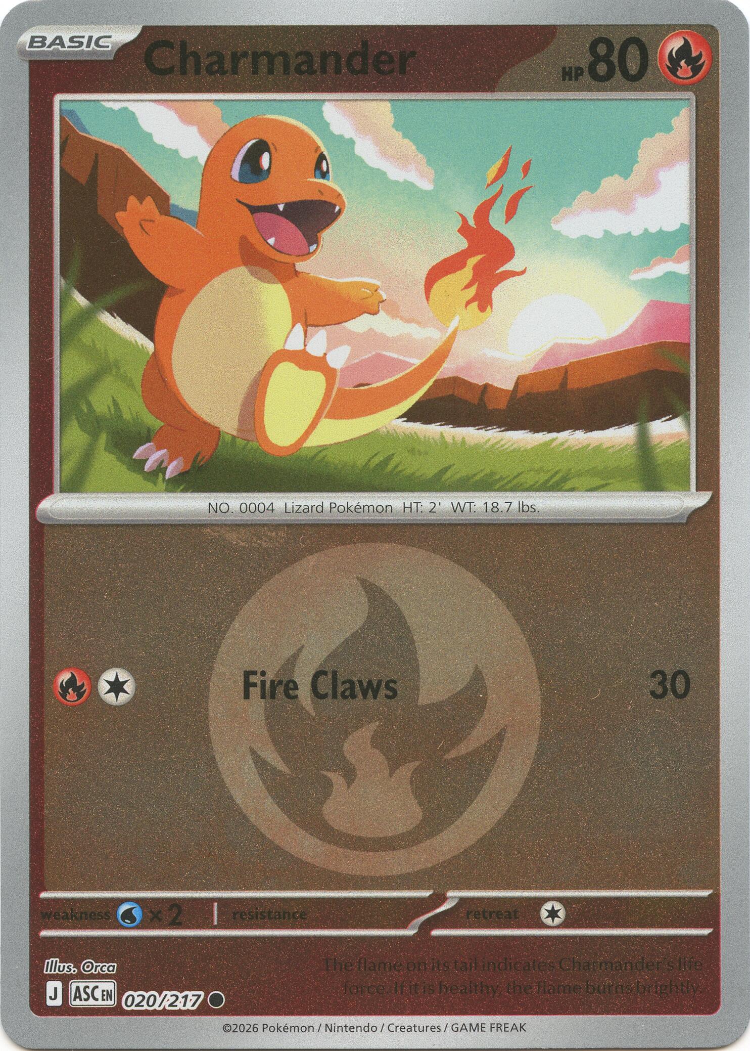 Charmander (020/217) (Energy Symbol Pattern) [Mega Evolution: Ascended Heroes] | L.A. Mood Comics and Games