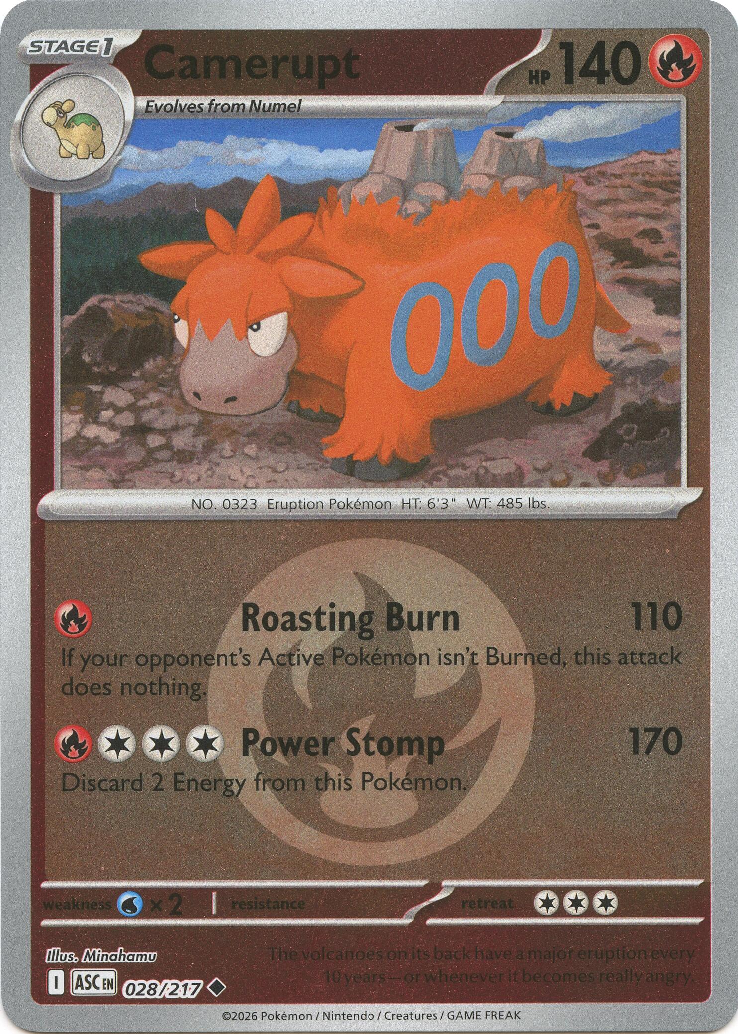 Camerupt (028/217) (Energy Symbol Pattern) [Mega Evolution: Ascended Heroes] | L.A. Mood Comics and Games
