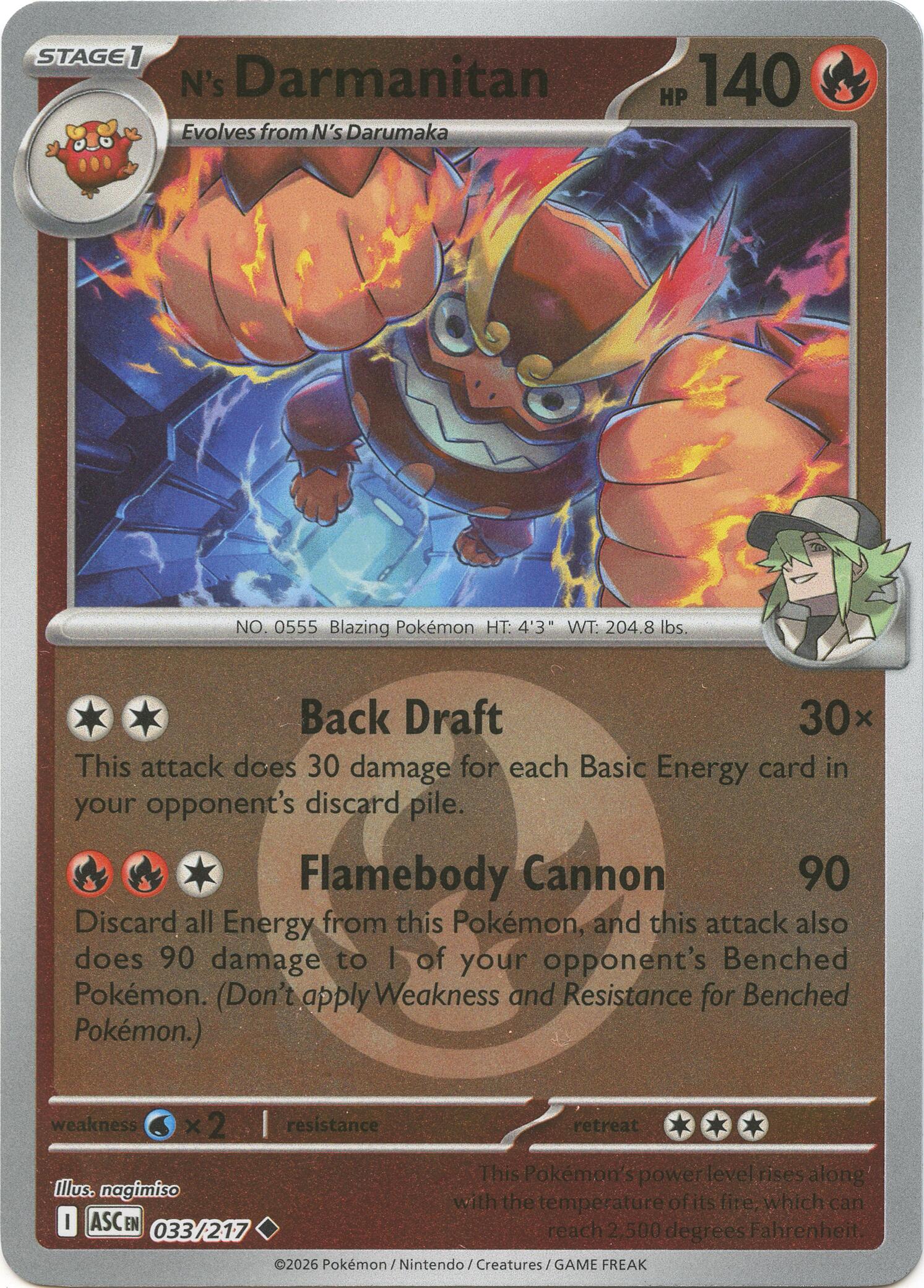 N's Darmanitan (033/217) (Energy Symbol Pattern) [Mega Evolution: Ascended Heroes] | L.A. Mood Comics and Games