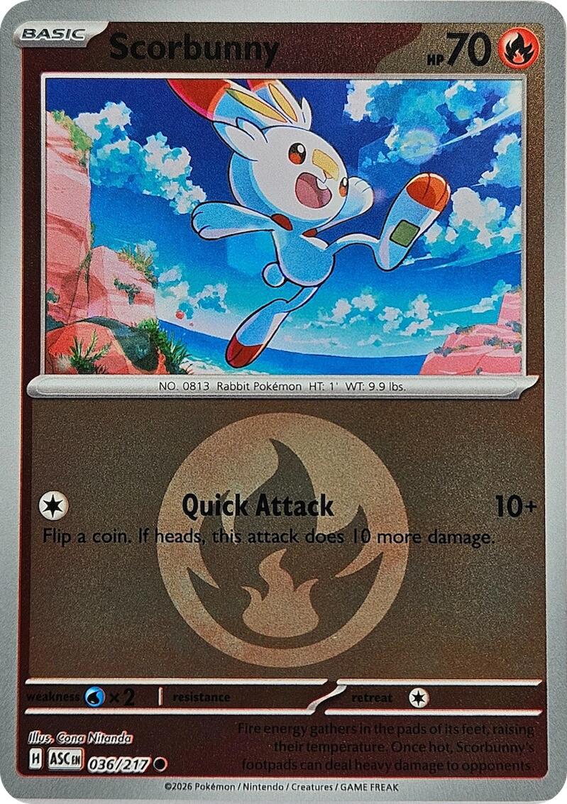 Scorbunny (036/217) (Energy Symbol Pattern) [Mega Evolution: Ascended Heroes] | L.A. Mood Comics and Games