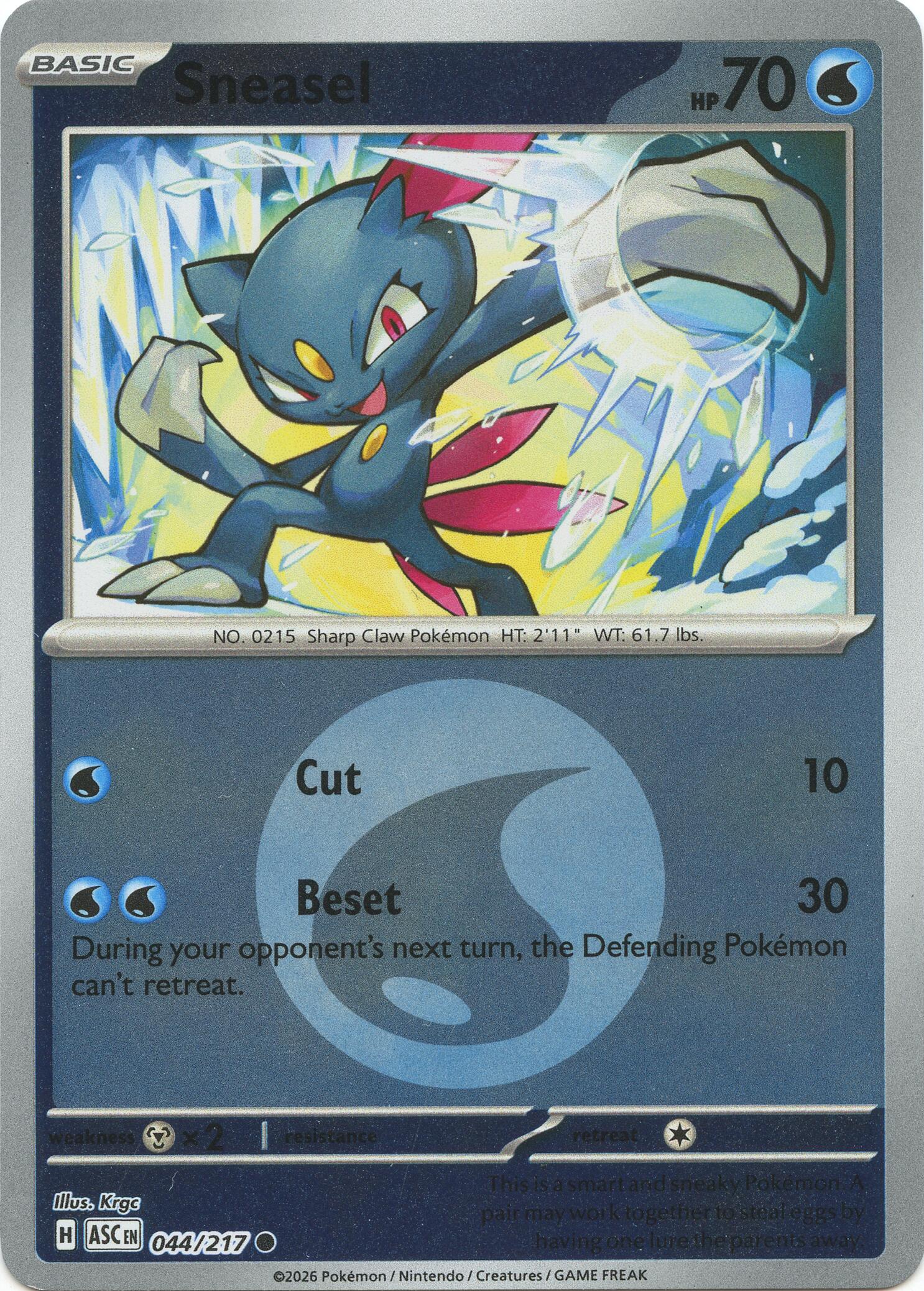 Sneasel (044/217) (Energy Symbol Pattern) [Mega Evolution: Ascended Heroes] | L.A. Mood Comics and Games