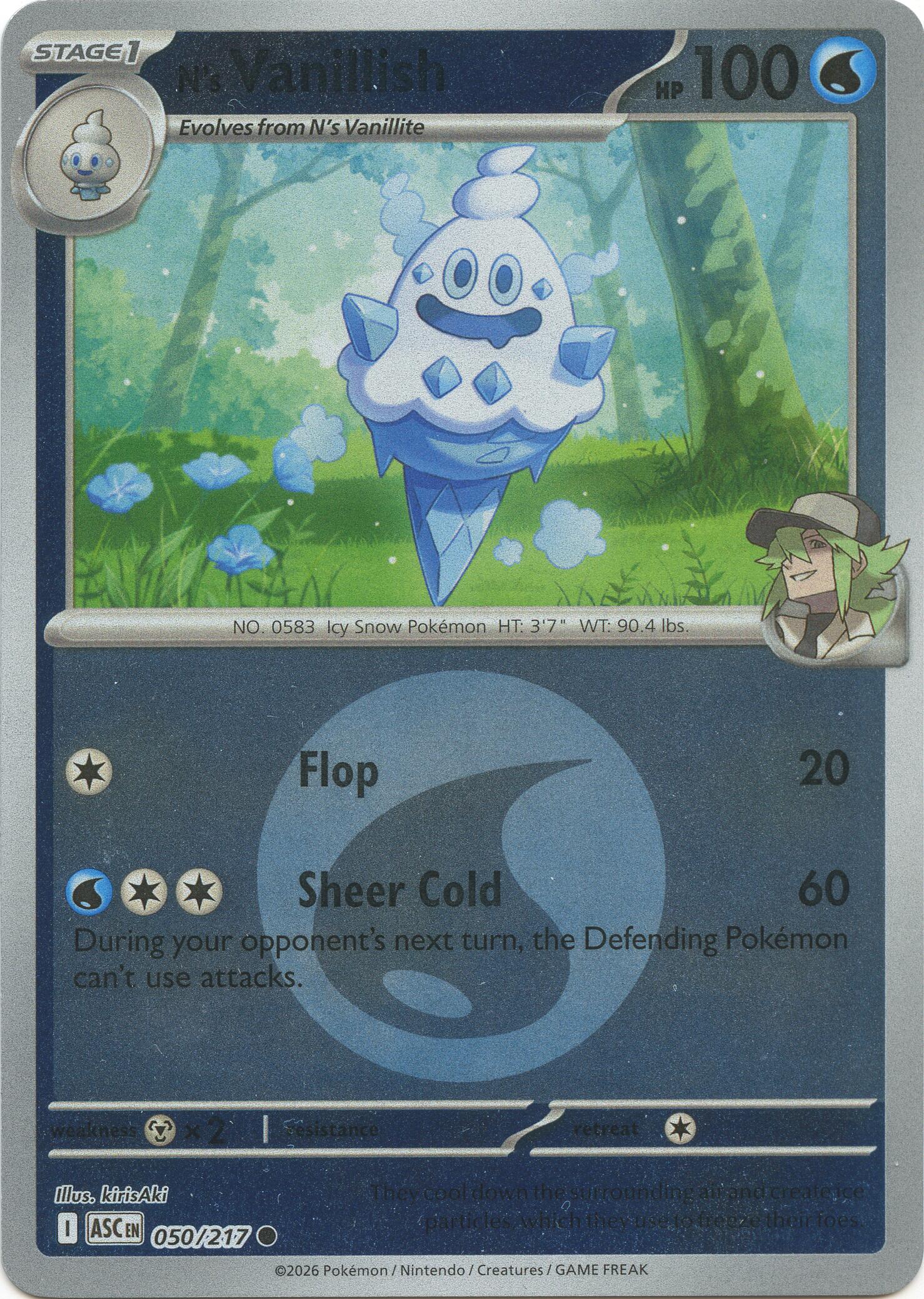 N's Vanillish (050/217) (Energy Symbol Pattern) [Mega Evolution: Ascended Heroes] | L.A. Mood Comics and Games