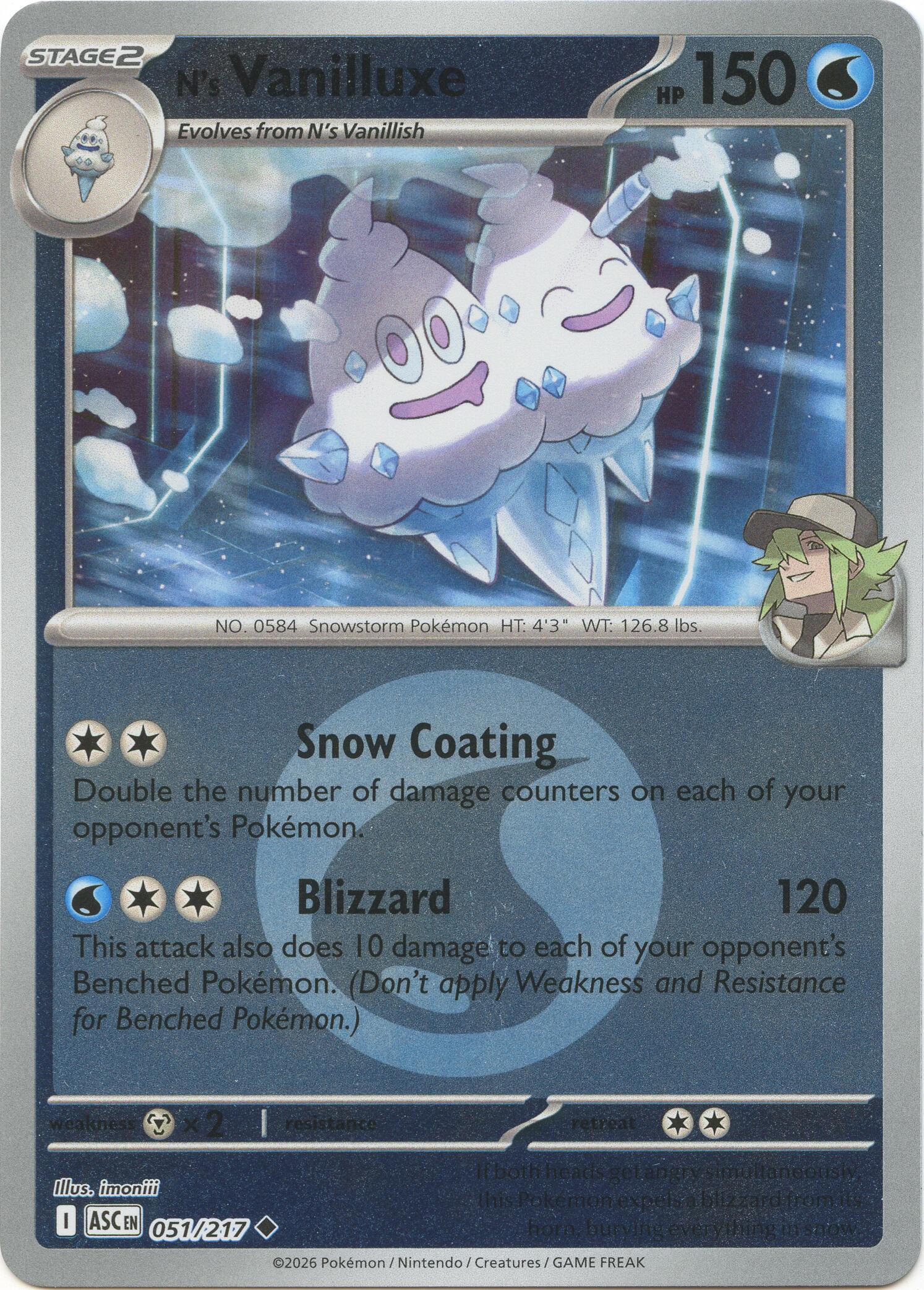 N's Vanilluxe (051/217) (Energy Symbol Pattern) [Mega Evolution: Ascended Heroes] | L.A. Mood Comics and Games