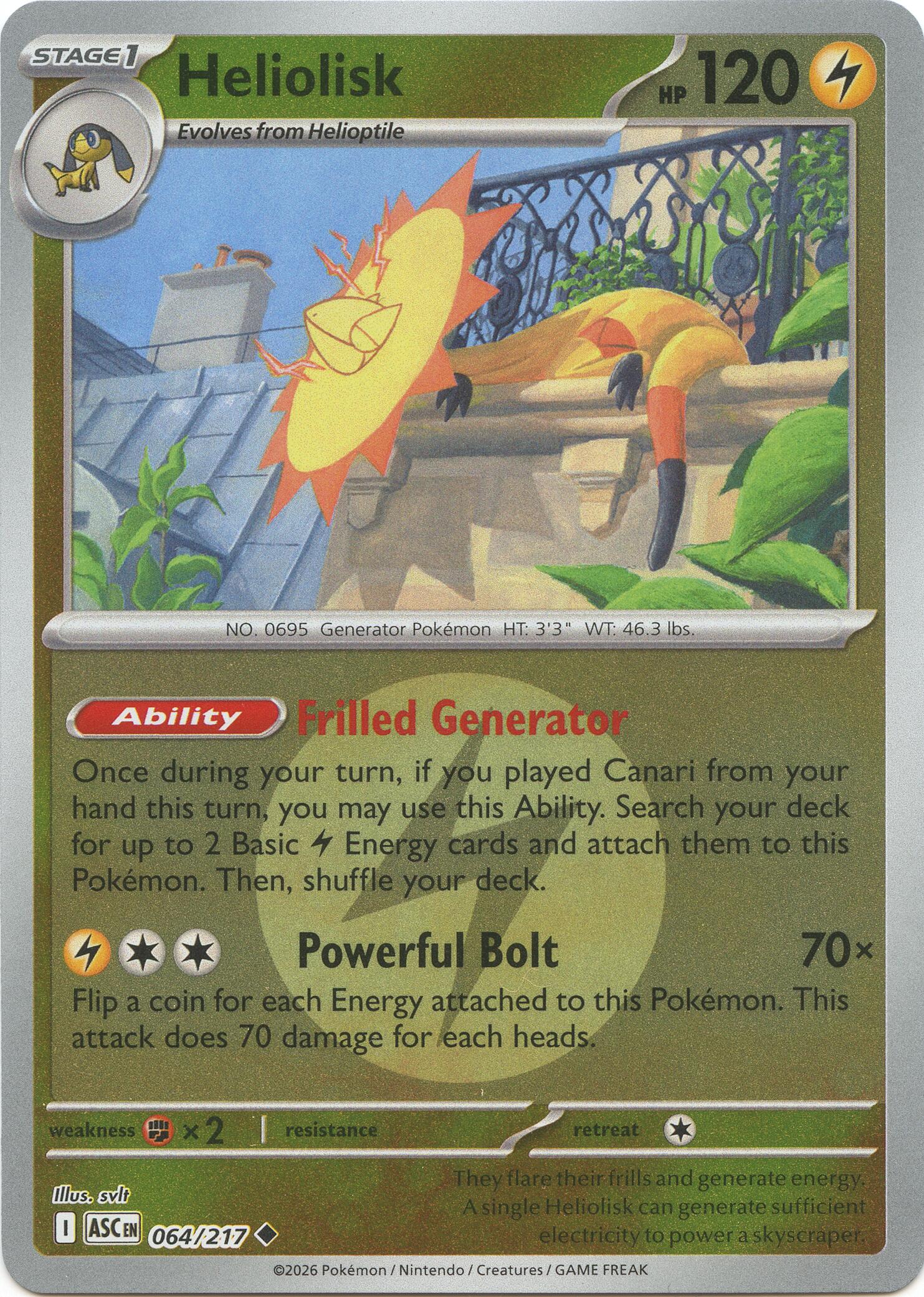 Heliolisk (064/217) (Energy Symbol Pattern) [Mega Evolution: Ascended Heroes] | L.A. Mood Comics and Games