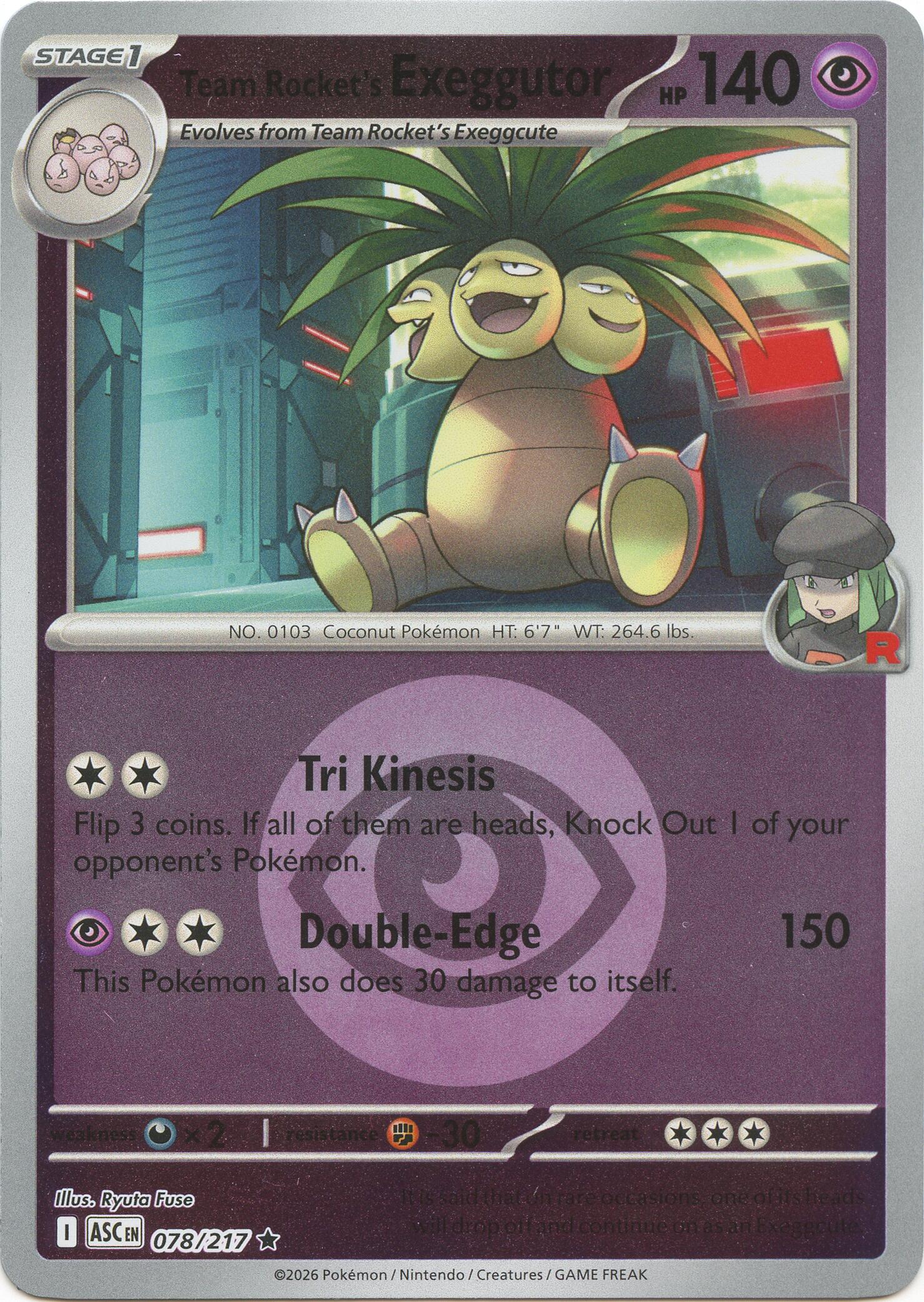 Team Rocket's Exeggutor (078/217) (Energy Symbol Pattern) [Mega Evolution: Ascended Heroes] | L.A. Mood Comics and Games
