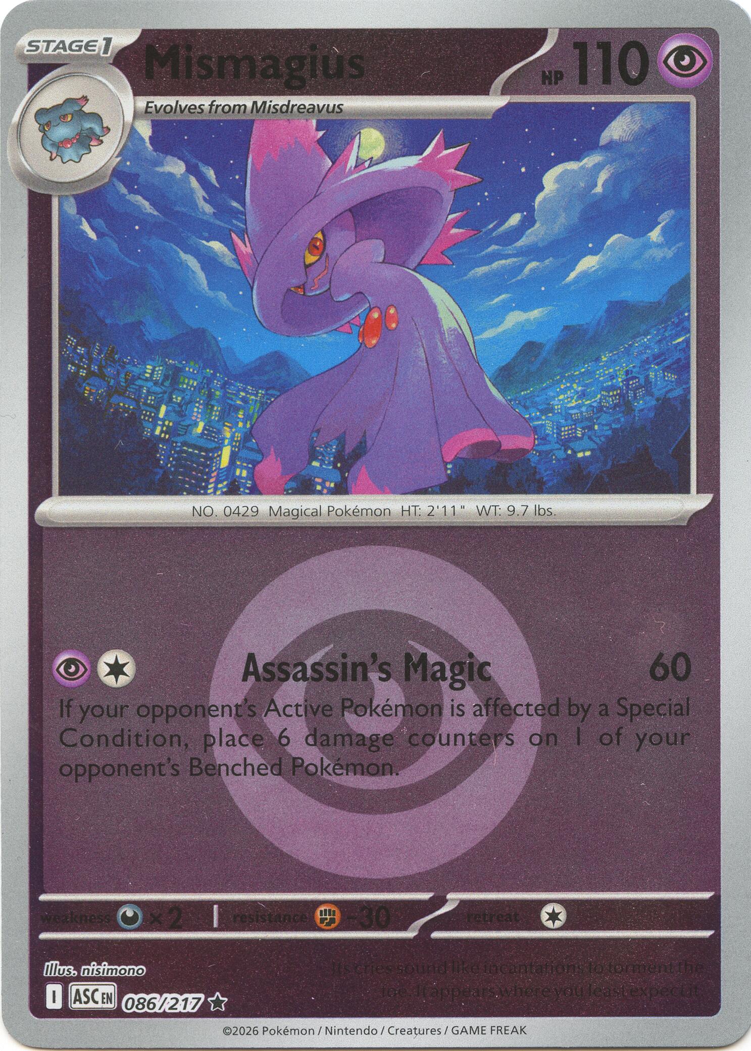 Mismagius (086/217) (Energy Symbol Pattern) [Mega Evolution: Ascended Heroes] | L.A. Mood Comics and Games
