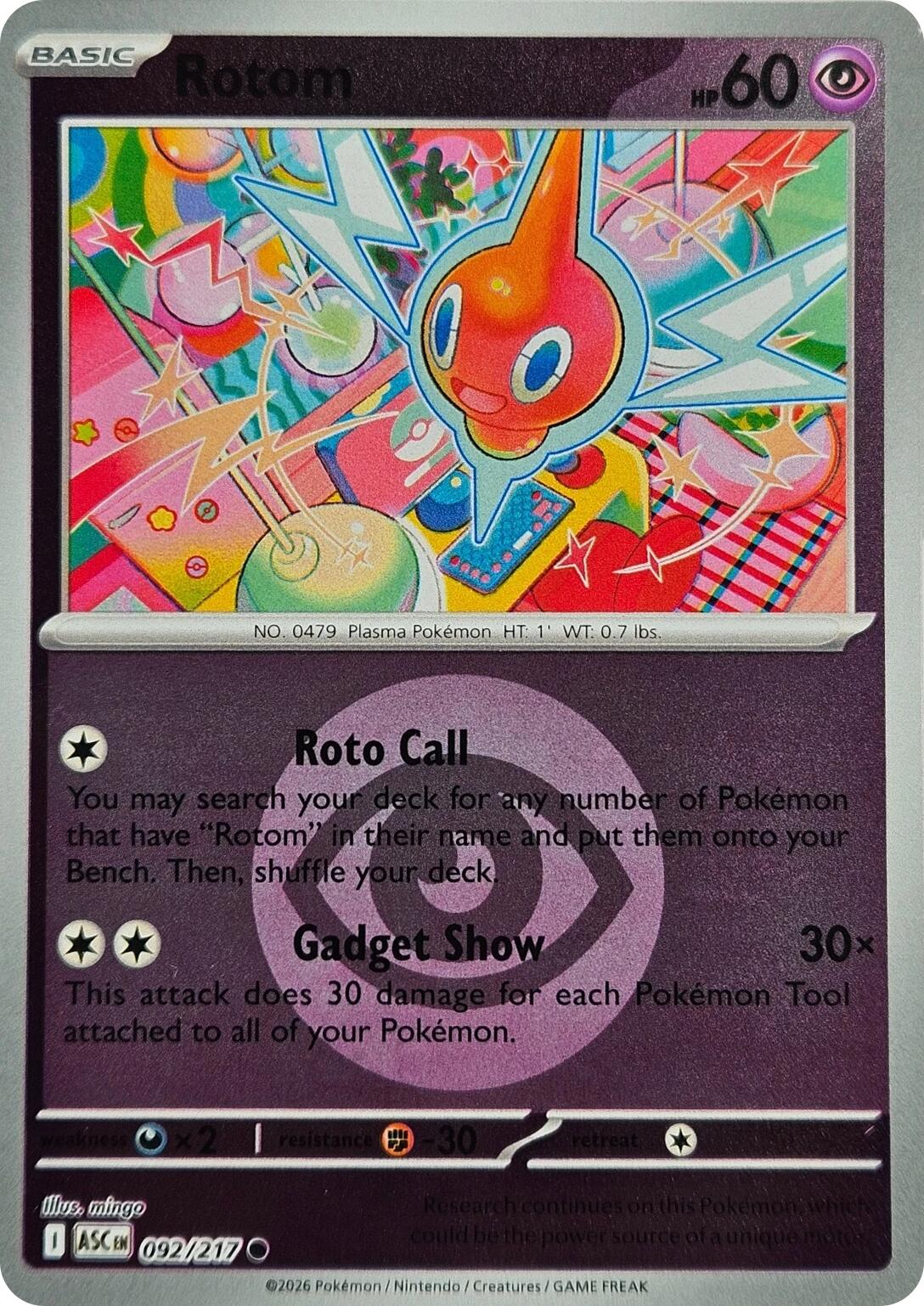 Rotom (092/217) (Energy Symbol Pattern) [Mega Evolution: Ascended Heroes] | L.A. Mood Comics and Games