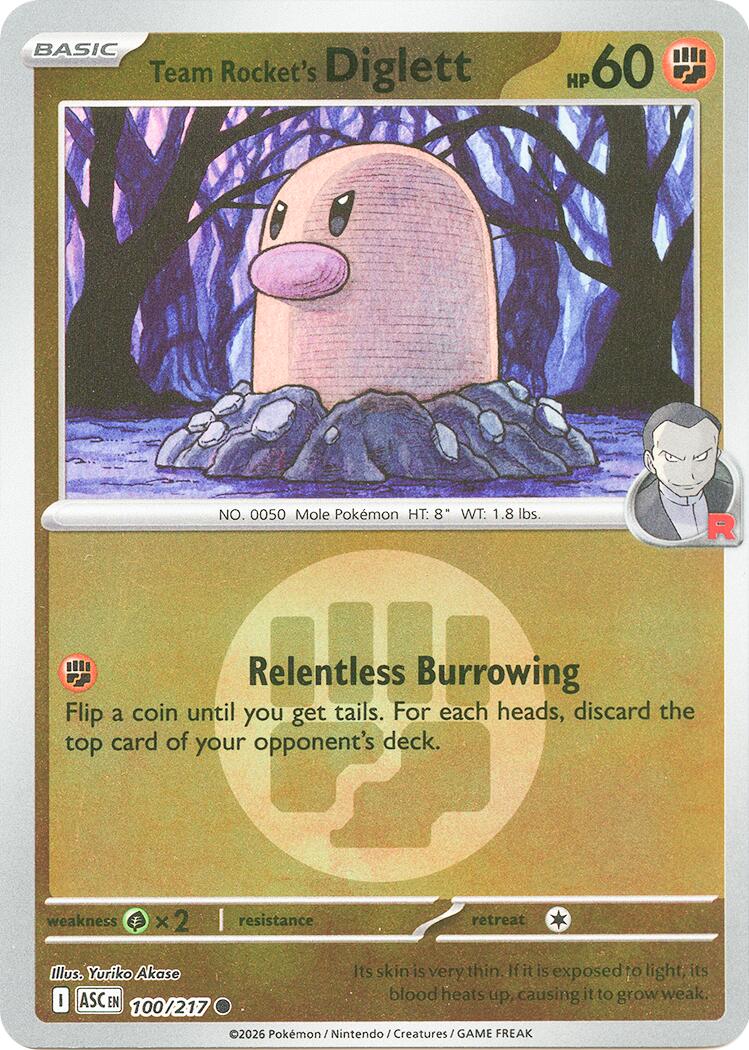 Team Rocket's Diglett (100/217) (Energy Symbol Pattern) [Mega Evolution: Ascended Heroes] | L.A. Mood Comics and Games