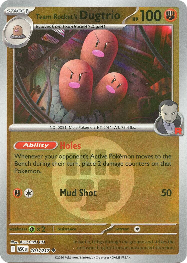 Team Rocket's Dugtrio (101/217) (Energy Symbol Pattern) [Mega Evolution: Ascended Heroes] | L.A. Mood Comics and Games