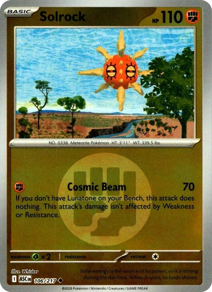 Solrock (106/217) (Energy Symbol Pattern) [Mega Evolution: Ascended Heroes] | L.A. Mood Comics and Games