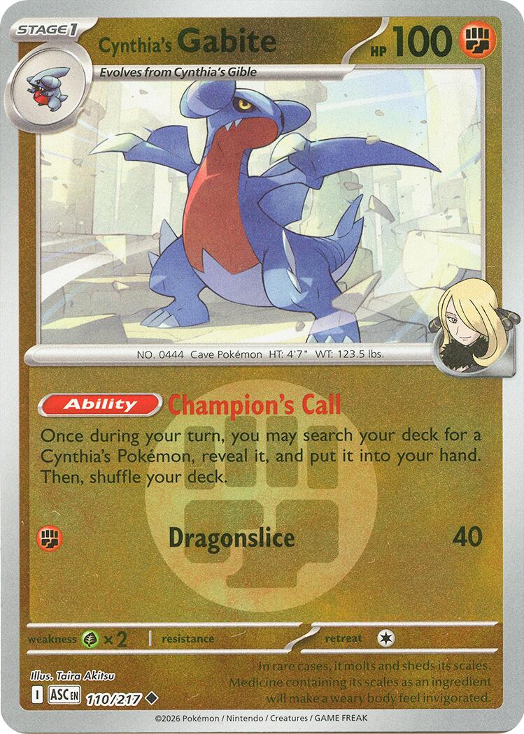 Cynthia's Gabite (110/217) (Energy Symbol Pattern) [Mega Evolution: Ascended Heroes] | L.A. Mood Comics and Games