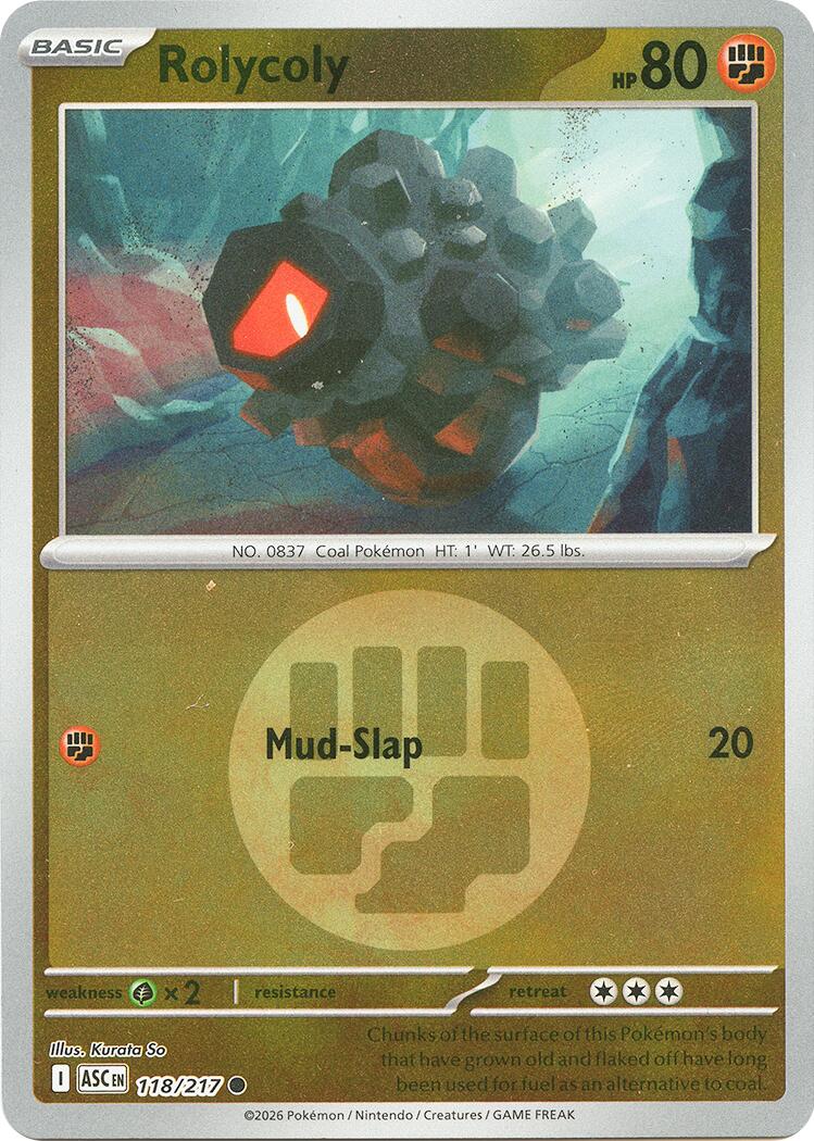 Rolycoly (118/217) (Energy Symbol Pattern) [Mega Evolution: Ascended Heroes] | L.A. Mood Comics and Games