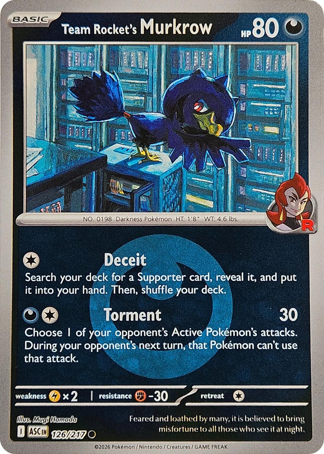 Team Rocket's Murkrow (126/217) (Energy Symbol Pattern) [Mega Evolution: Ascended Heroes] | L.A. Mood Comics and Games