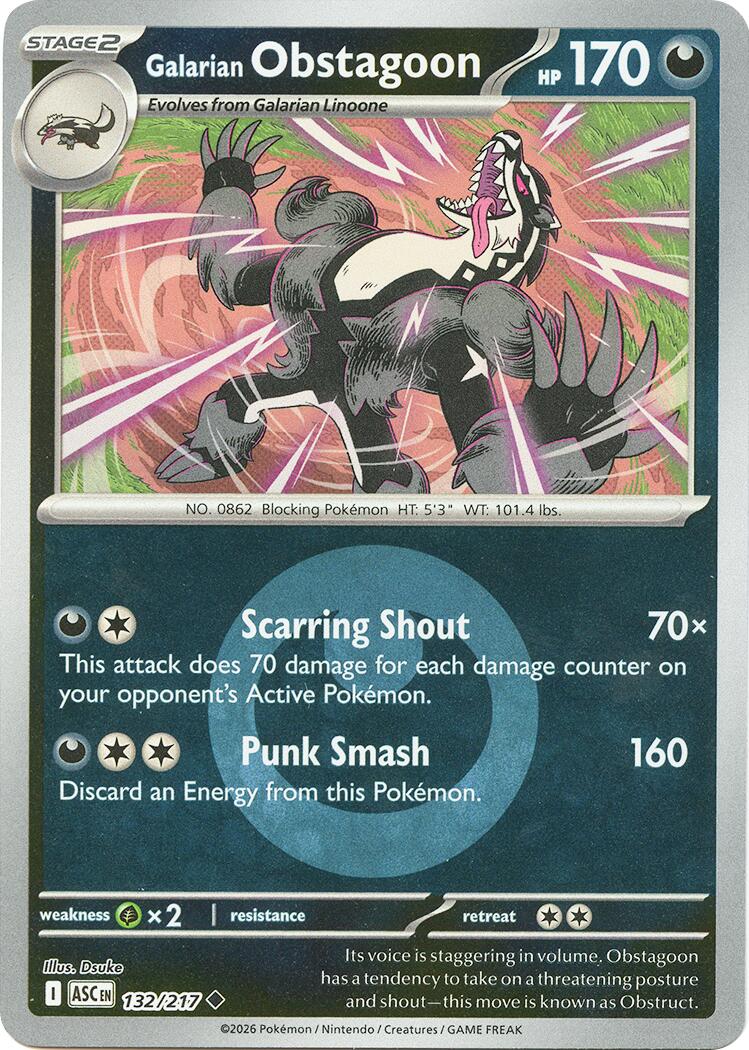 Galarian Obstagoon (132/217) (Energy Symbol Pattern) [Mega Evolution: Ascended Heroes] | L.A. Mood Comics and Games